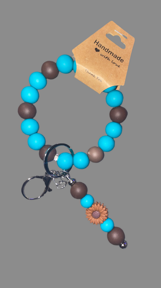 “Blue Coco” keychain wristlet